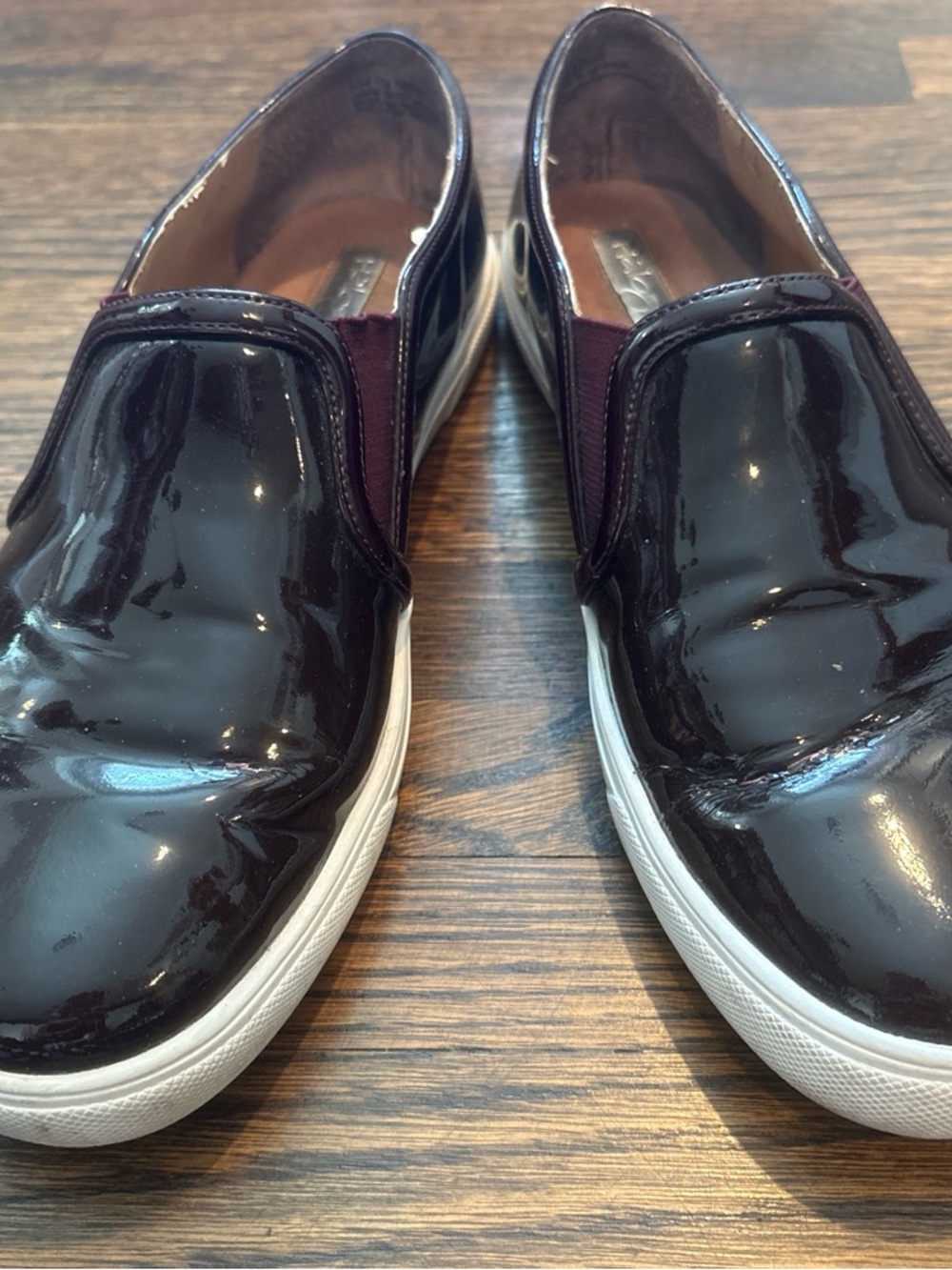 Halogen Patent Slip-On Loafers in Black and Burgundy